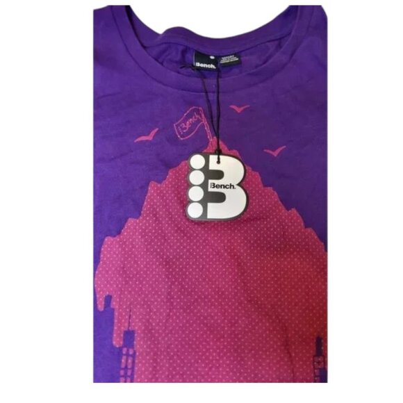NWT "Bench Women's Purple Graphic Tee with Cityscape Design" Size S #9 - Picture 6 of 7